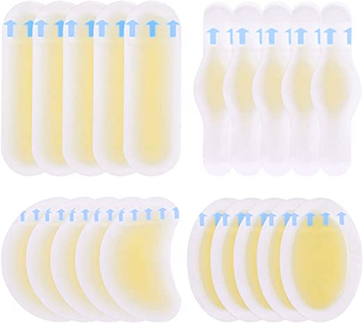 20Pcs Blister Pads, Blister Bandages, Blister Gel Guard, Waterproof Blister Prevention New Material Blister Cushions for Fingers, Toes, Forefoot, Heel