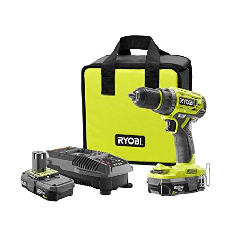 Ryobi P1815 18-Volt ONE  Lithium-Ion Cordless Brushless 1/2 in. Drill/Driver with (2) 2.0 Ah Batteries, Charger and Bag