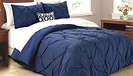 Cathay Home Oasis PinTuck Comforter Set, Twin, Indigo