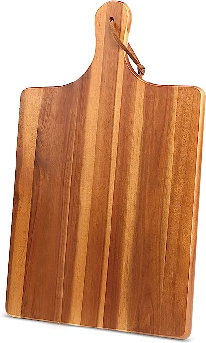 HOMEXCEL Acacia Wood Cutting Board for Kitchen,Cutting Board with Handle,Chopping Board 17"X11"for Meat, Cheese, Bread, Vegetables,Fruits and More