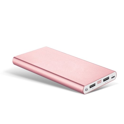 Fritesla 16000mah Power Bank Portable Charger for Smartphones-Pink