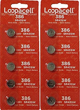 10 386 Loopacell Watch Batteries SR43SW SR43W
