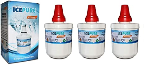 IcePure RWF1100A Fridge Water Filter Compatible with Samsung AquaPure Plus DA29-00003G HAFIN2/EXP Refrigerator Water Filter (3 Pack)