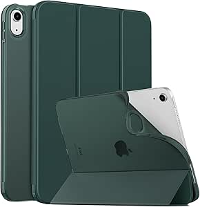 MoKo for iPad 10th Generation Case 2022, Soft TPU Translucent Frosted Back Cover Slim Shell Stand Protective Case for iPad 10.9 inch 10th Gen, Auto Wake/Sleep, Support Touch ID, Midnight Green