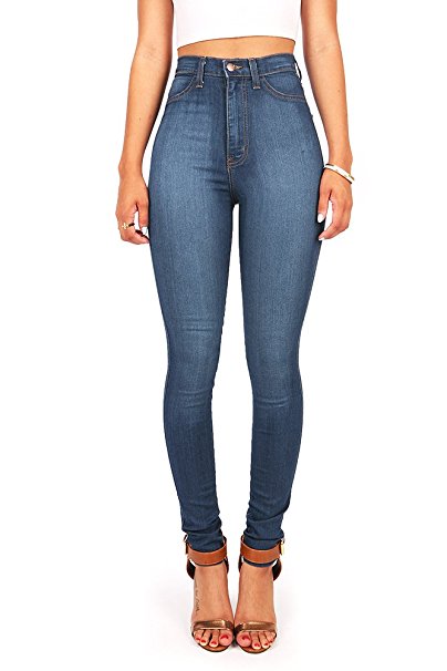 Vibrant Women's Classic High Waist Denim Skinny Jeans