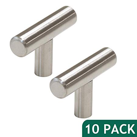 Probrico 12mm Diameter Stainless Steel T Bar Drawer Knobs And Pulls 2in Length (10 Pack)