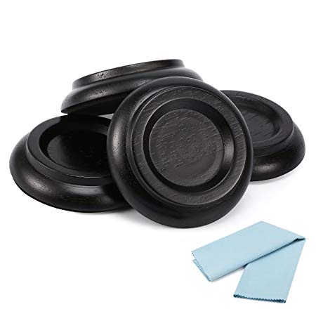 Moukey Hardwood Piano Caster Cups 4-Pack Solid Caster For Upright Piano Black Color