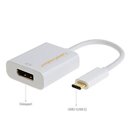 CableCreation USB Type C to DisplayPort adapter, USB-C to DP Ultra HD 4K Adapter, White Color