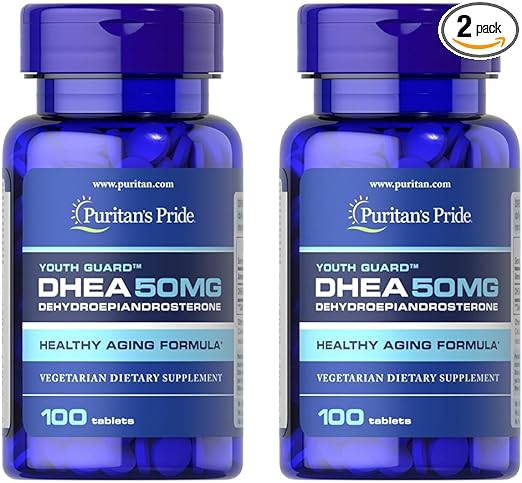 Puritan's Pride DHEA 50Mg, May Promote Sugar Metabolism, 100 Count (Pack of 2)