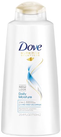 Dove 2 in 1 Shampoo and Conditioner, Daily Moisture 25.4 oz (Pack of 4)