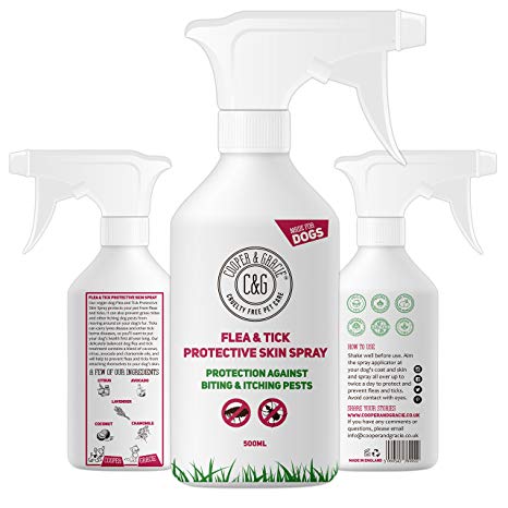 Cooper And Gracie C&G Cruelty free Pet Care Dog Fleas Protection Spray - Tick Flea Treatments Dogs - Best Grooming Coat Conditioner