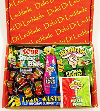 Sour Sweets and Candy Box by Dolci Di Lechlade - Warheads vs Toxic Waste Sour American Sweets