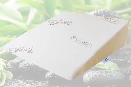 Bamboo By Relax Home Life - Foam Wedge Bamboo Pillow With 1.5" Memory Foam Topper and Stay Cool Cover (26"W x 25"L x 7.5"H)