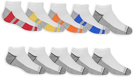 Fruit of the Loom Boys' Lightweight No Show Socks (10 Pack)