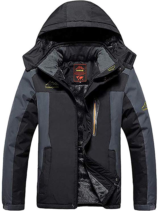 YXP Men's Mountain Waterproof Ski Jacket Windproof Rain Jacket