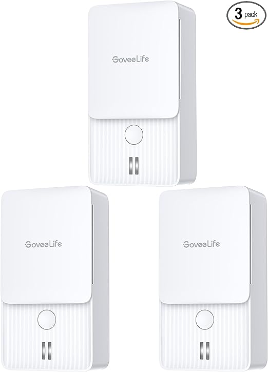 GoveeLife WiFi Water Sensor 3 Pack, Water Leak Detector Smart Monitor, 100dB Adjustable Alarm and Leak and Drip Alerts by App or Email, Detector for Home, Bedrooms, Basement, Warehouse, Cabin/RV