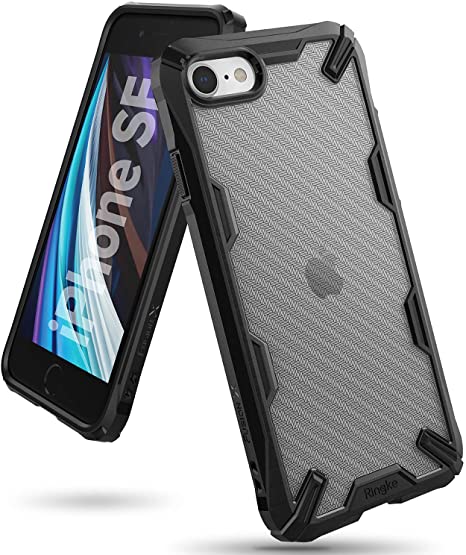 Ringke Fusion-X DDP Compatible with iPhone SE 2020 Case, iPhone 7/8 Case, Designed Back Shockproof Advanced Protective Bumper Cover for iPhone SE 2020, iPhone 8/7 - Carbonfiber Black