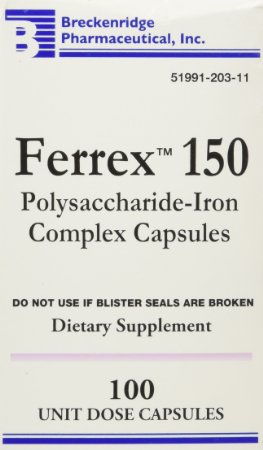 Ferrex -150 Capsules, Prevents Iron Deficiency - 100 Each (1)