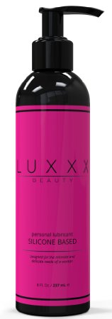 Intimate Silicone Lubricant By Luxxx Beauty 8 Oz - Premium Personal Sexual Lubricant by Women for Women - Latex Safe - Paraben Free and Glycerin Free Silky Smooth Lube for Vaginal and Anal Sex - USA Made