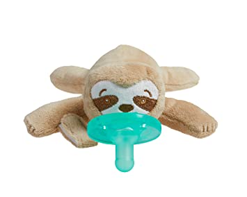 Philips AVENT Soothie Snuggle Pacifier Holder with Detachable Pacifier, Sloth, 0m , SCF347/07