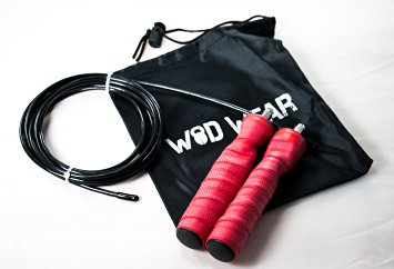Jump Rope - Ball-Bearing Speed Rope For Double Unders and Cross fit training - Boxing, MMA, Exercise and Fitness, Includes case and Fully Adjustable for any height or size,