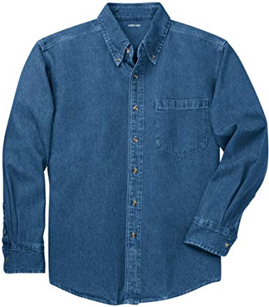 Joe's USA Mens Long Sleeve Heavyweight Denim Shirts XS-4XL