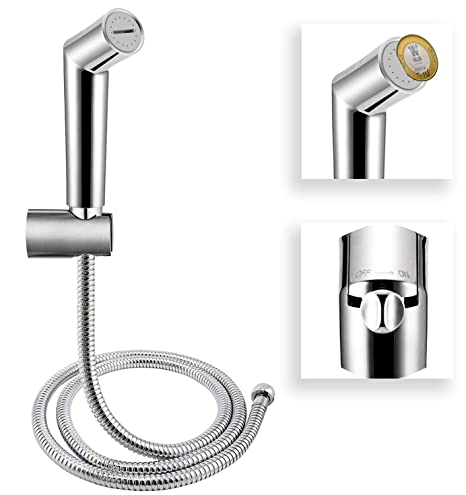 ALTON SHR20120 ABS Health Faucet With SS-304 Grade 1.25 Meter Flexible Hose Pipe and Wall Hook (Chrome)