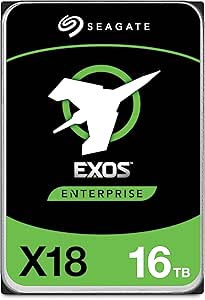 Seagate Exos X18 Enterprise Class, 16TB, Enterprise Internal Hard Drive, SATA, 3,5" 6Gbit/s, 128MB cache (ST16000NM000J)