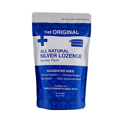 All Natural Silver Lozenges - Variety Pack: The Perfect Cough Drop for Cough, Throat & Mouth Health or Even Daily Supplementation and Immune Support - Contains 30ppm Silver Solution in Each Drop