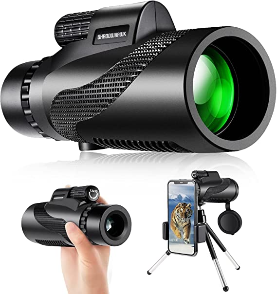 Monocular Telescope, Monoculars For Adults High Power 12x50 HD Monocular Telescope For Mobile Phone Monocular Telescope For Bird Watching BAK4 FMC Waterproof Monoscope For Camping Hiking By Shadowhawk