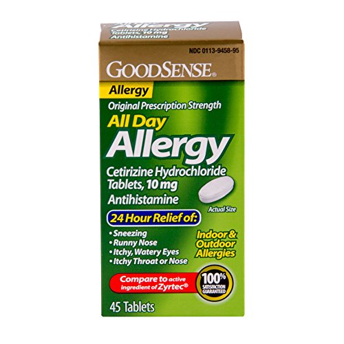 GoodSense All Day Allergy Cetirizine HCl Tablets 10 mg Antihistamine  45 Count