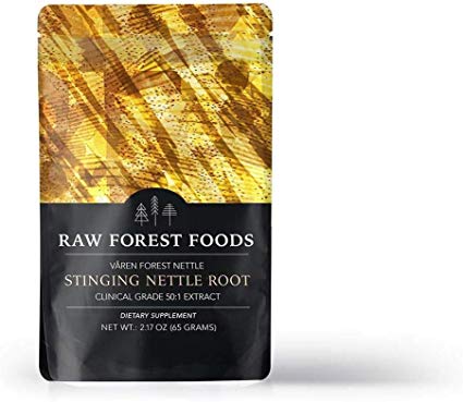 RAW Forest Foods - Stinging Nettle Root Extract Powder (65 Grams) - 50:1 Potency to Support Prostate Health, Enhance Sexual Activity and Testosterone Boost, and Fight Hair Loss - Vegan