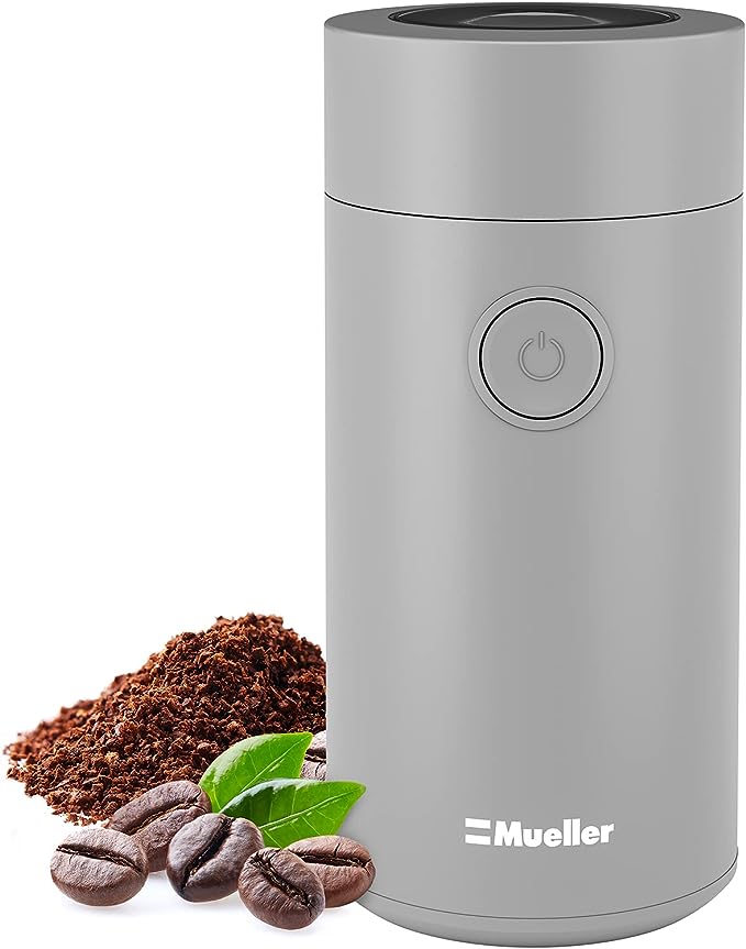 Mueller Coffee Grinder Electric, Large Bean Capacity, One-Touch Operation, Nuts/Spice/Herb Grinder, Gray