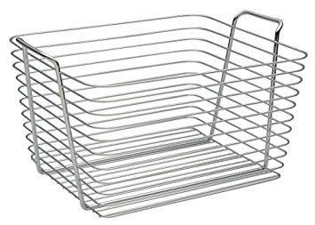 InterDesign Classico Wire Storage Organizer Basket for Bathroom, Bath Towels, Heath and Beauty Products - Large, Chrome