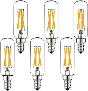 LiteHistory Dimmable LED T6 Bulb 40W Candelabra led 2700K Clear 400lm 4W T8 T25 led Bulb 6Pack