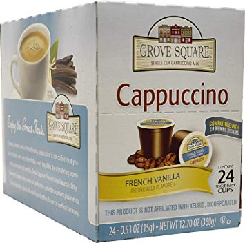 Grove Square Cappuccino, French Vanilla, 24 Count Single Serve Cups