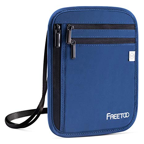 FREETOO Travel Neck Wallet & Hidden Passport Holder with RFID Blocking, Travel Neck Pouch for Men/Women