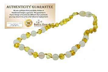 Baltic Amber Lemon Teething Necklace for Babies Pink Quartz Lemon Baby, Infant, and Toddlers will all benefit. Polished Anti Flammatory, Drooling & Teething Reduce Pain - Certificate of Authentification Twist-in Screw Clasp