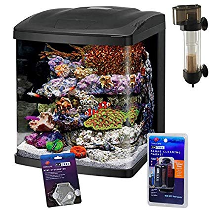 Coralife NEW STYLE Size 16 LED BioCube Aquarium with Protein Skimmer and FREE Hydrometer and Cleaning Magnet