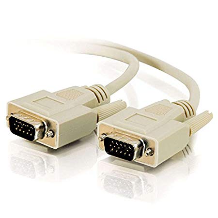 C2G 09618 VGA Cable - Economy HD15 SVGA M/M Monitor Cable, Beige (15 Feet, 4.57 Meters)