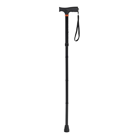 Drive Medical RTL10304-SH Soft Handle Folding Cane, Black