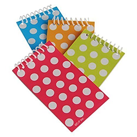 US Toy - Polka Dot Themed Mini Spiral Notebook Memo Pads, Asstd Color, (2-Pack of 12)