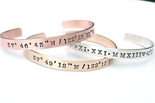 Hand Stamped Personalized Cuff Bracelet * Your Choice of Copper Sterling Silver or Gold Brass