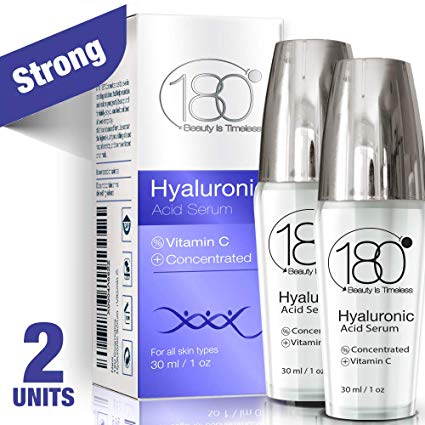 Hyaluronic Acid Serum for Face - Pack of 2-180 Cosmetics - Face Lift Skin Serum for Face and Eyes - Pure Hyaluronic Acid - Hydrating Serum - Anti Aging - Anti Wrinkle - Wrinkles and Fine Lines