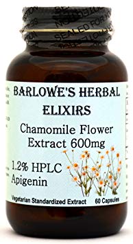 Chamomile Extract - 1.2% Apigenin - 60 500mg VegiCaps - Stearate Free, Bottled in Glass! FREE SHIPPING on orders over $49!