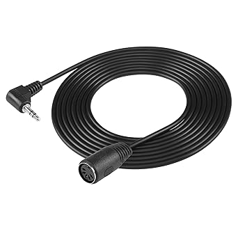 SinLoon 5-Pin DIN Female Cable, 5 Pin Din MIDI to 90 Degree 3.5mm(1/8in) TRS Male Jack Stereo Audio Cable for B & O System Playing Electronic Musical Instrument Signal Output 9.8FT (3m 5-PIN F)