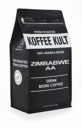 Koffee Kult Zimbabwe Coffee Beans (2 Lb WB) Highest Quality Delicious - Whole Bean - Single Origin- Fresh Roasted Gourmet - Aromatic Artisan Coffee