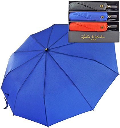 Premium Compact Travel Umbrella with Auto Open Close. Includes eGuide and Gift Box..
