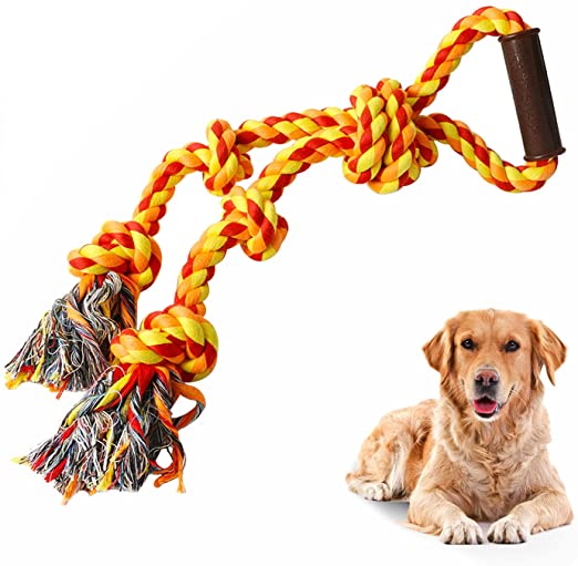 Dog Rope Toy,Dog Tug Toy,Dog Toys for Boredom Medium Large Dogs,Dog Chew Toys Indestructible,Tug of War Rope Strong Dog Pull Toy Teeth Cleaning Toy