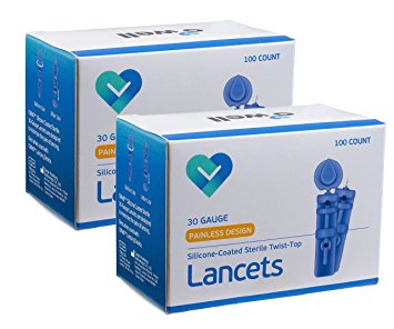 OWell Diabetes Silicone Coated Painless Design Blood Lancets 30 Gauge; 200 Count